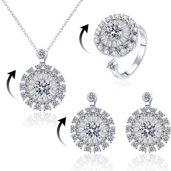 Gold Plated Silver Fidget Ring for Anxiety Women Size Adjustable Sunflower - Picture 5 of 6